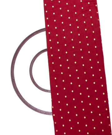 Maroon Colour Dot Pattern Taffeta Silk Fabric